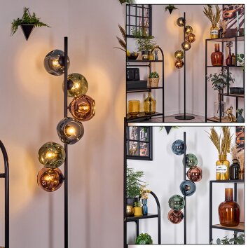 Ripoll Lampa stojąca Niebeieski, Zielony, W kolorze miedzi, 6-punktowe