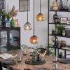 Ripoll lampa wisząca, kula świetlna, lampa wisząca złoty, przezroczysty, miedziany, przydymiony, 3-punktowe
