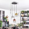 Ripoll lampa wisząca, kula świetlna, lampa wisząca złoty, przezroczysty, miedziany, przydymiony, 3-punktowe