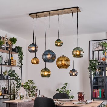 Koyoto Lampa wisząca, Kula świetlna, Lampa wisząca Ecru, Czarny, 8-punktowe