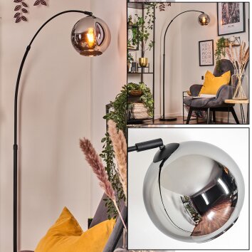 Koyoto lampa stojąca, lampa podłogowa łukowa czarny, 1-punktowy