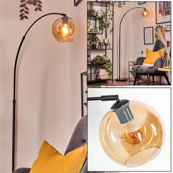 Koyoto lampa stojąca, lampa podłogowa łukowa czarny, 1-punktowy
