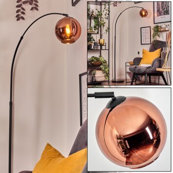 Koyoto lampa stojąca, lampa podłogowa łukowa czarny, 1-punktowy