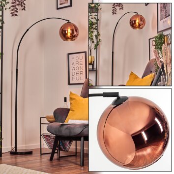 Koyoto lampa stojąca, lampa podłogowa łukowa czarny, 1-punktowy