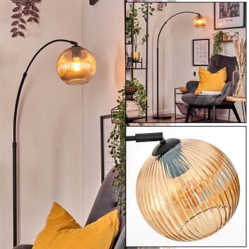 Koyoto lampa stojąca, lampa podłogowa łukowa czarny, 1-punktowy