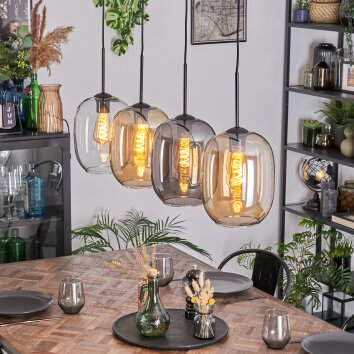 Apedo lampa wisząca, lampa wisząca bursztynowy, przezroczysty, przydymiony, 4-punktowe