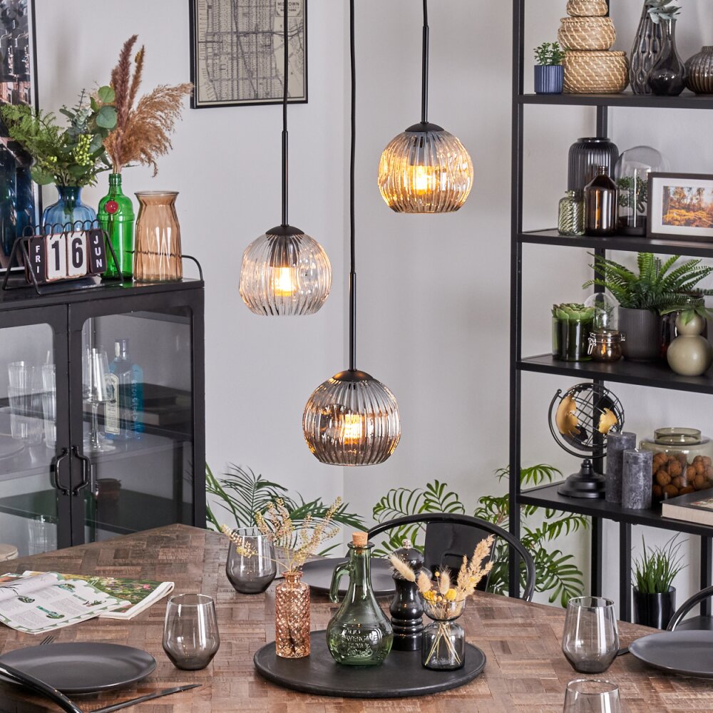 Ripoll Lampa wisząca, Kula świetlna, Lampa wisząca W kolorze bursztynu, Przezroczysty, Przydymiony, 3-punktowe main product photo