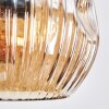 Ripoll Lampa wisząca, Kula świetlna, Lampa wisząca W kolorze bursztynu, Przezroczysty, Przydymiony, 3-punktowe
