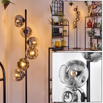 Ripoll Lampa stojąca Chrom, Przezroczysty, Przydymiony, 6-punktowe