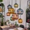 Koyoto lampa wisząca, kula świetlna, lampa wisząca kolory naturalne, czarny, 8-punktowe