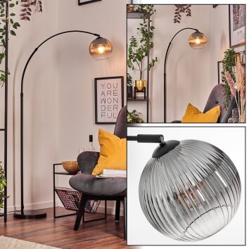 Koyoto lampa stojąca, lampa podłogowa łukowa czarny, 1-punktowy