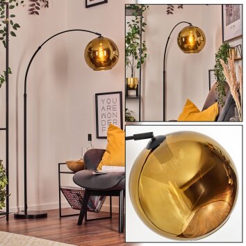 Koyoto lampa stojąca, lampa podłogowa łukowa czarny, 1-punktowy