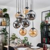 Gastor lampa wisząca, kula świetlna, lampa wisząca bursztynowy, przydymiony, 8-punktowe