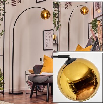 Koyoto lampa stojąca, lampa podłogowa łukowa czarny, 1-punktowy