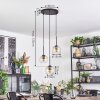 Koyoto lampa wisząca, kula świetlna, lampa wisząca kaskadowa 30 cm bursztynowy, przezroczysty, 3-punktowe