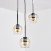 Koyoto lampa wisząca, kula świetlna, lampa wisząca kaskadowa 30 cm bursztynowy, przezroczysty, 3-punktowe