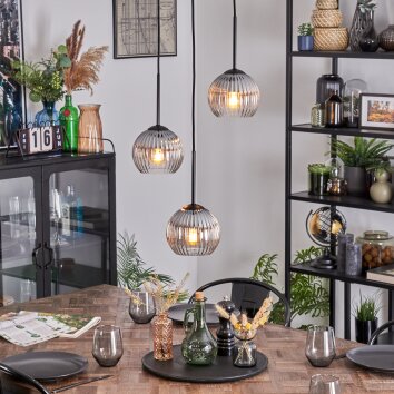 Koyoto Lampa wisząca, Kula świetlna, Lampa wiszącego klastra 30 cm Przezroczysty, Przydymiony, 3-punktowe