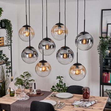 Gastor lampa wisząca, kula świetlna, lampa wisząca bursztynowy, przezroczysty, przydymiony, 8-punktowe