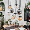 Gastor lampa wisząca, kula świetlna, lampa wisząca bursztynowy, przezroczysty, przydymiony, 8-punktowe