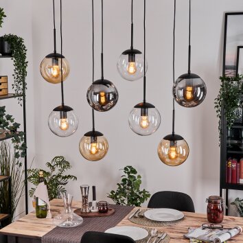 Gastor Lampa wisząca, Kula świetlna, Lampa wisząca W kolorze bursztynu, Przezroczysty, Przydymiony, 8-punktowe Gastor Lampa wisząca, Kula świetlna, Lampa wisząca W kolorze bursztynu, Przezroczysty, Przydymiony, 8-punktowe