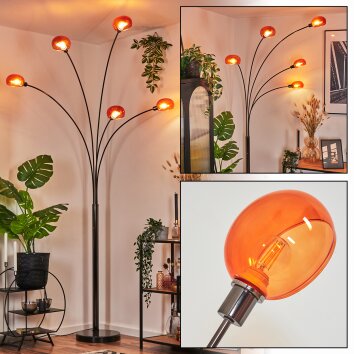 Nikkala Lampa stojąca Chrom, Czarny, 5-punktowe