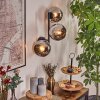 Koyoto Kula świetlna, Lampa ścienna Chrom, Przydymiony, 3-punktowe