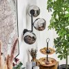 Koyoto Kula świetlna, Lampa ścienna Chrom, Przydymiony, 3-punktowe