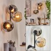 Koyoto Kula świetlna, Lampa ścienna W kolorze bursztynu, Chrom, Przydymiony, 3-punktowe