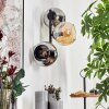 Koyoto Kula świetlna, Lampa ścienna W kolorze bursztynu, Chrom, Przydymiony, 3-punktowe