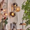 Koyoto Kula świetlna, Lampa ścienna W kolorze bursztynu, Chrom, Przydymiony, 3-punktowe