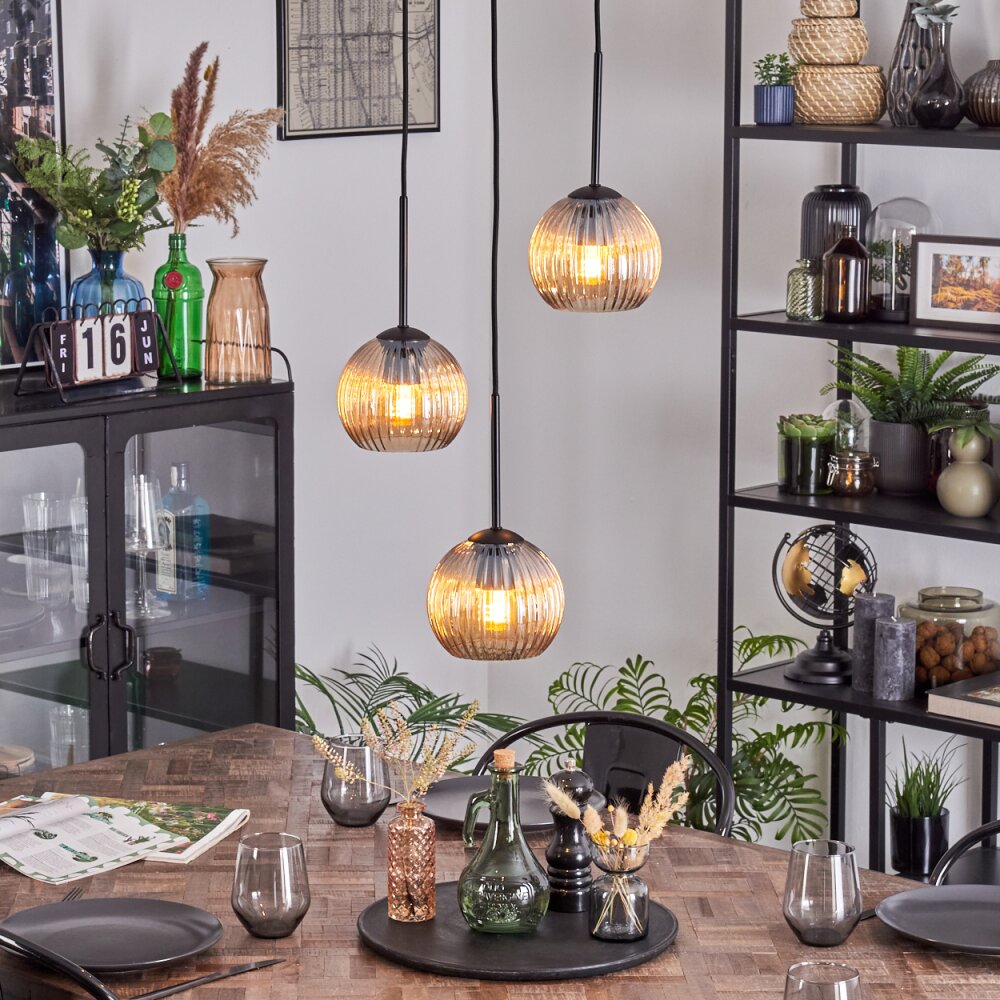 Koyoto Lampa wisząca, Kula świetlna, Lampa wiszącego klastra 30 cm W kolorze bursztynu, 3-punktowe main product photo