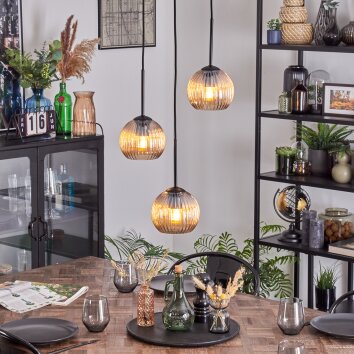 Koyoto Lampa wisząca, Kula świetlna, Lampa wiszącego klastra 30 cm W kolorze bursztynu, 3-punktowe