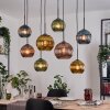Koyoto lampa wisząca, kula świetlna, lampa wisząca kolory naturalne, czarny, 8-punktowe