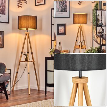 Soungou lampa stojąca kolory naturalne, czarny, 1-punktowy