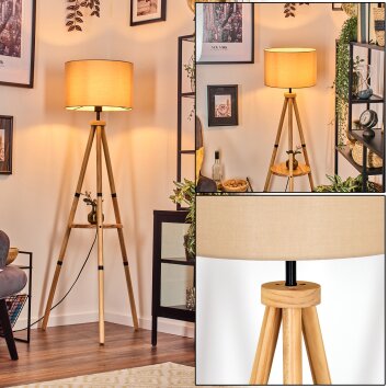 Soungou lampa stojąca kolory naturalne, czarny, 1-punktowy