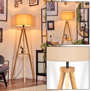 Soungou lampa stojąca kolory naturalne, czarny, 1-punktowy