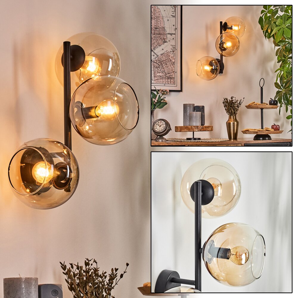 Koyoto Kula świetlna, Lampa ścienna W kolorze bursztynu, Przezroczysty, 3-punktowe main product photo