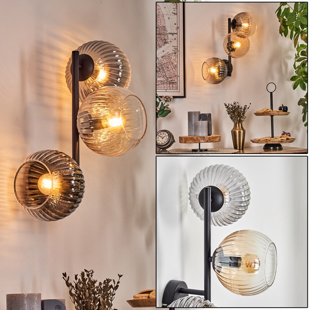 Koyoto Kula świetlna, Lampa ścienna W kolorze bursztynu, Przezroczysty, Przydymiony, 3-punktowe main product photo