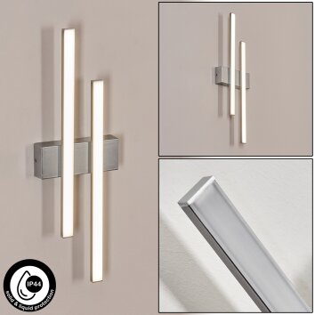 Glara zewnętrzny kinkiet, kinkiet LED srebrny, 2-punktowe