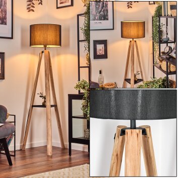 Soungou lampa stojąca kolory naturalne, czarny, 1-punktowy