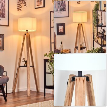 Soungou lampa stojąca kolory naturalne, czarny, 1-punktowy