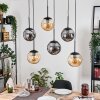 Gastor Lampa wisząca, Kula świetlna, Lampa wisząca W kolorze bursztynu, Przydymiony, 6-punktowe