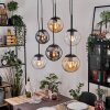 Gastor lampa wisząca, kula świetlna, lampa wisząca bursztynowy, przezroczysty, przydymiony, 6-punktowe