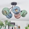 Koyoto lampa sufitowa, kula świetlna 52 cm niebeieski, zielony, miedziany, 5-punktowe