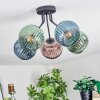 Koyoto lampa sufitowa, kula świetlna 52 cm niebeieski, zielony, miedziany, 5-punktowe