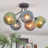Koyoto lampa sufitowa, kula świetlna 52 cm niebeieski, zielony, miedziany, 5-punktowe