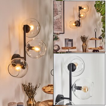 Koyoto Kula świetlna, Lampa ścienna Przezroczysty, 3-punktowe