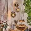 Koyoto Kula świetlna, Lampa ścienna Chrom, Przezroczysty, Przydymiony, 3-punktowe