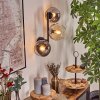 Koyoto Kula świetlna, Lampa ścienna W kolorze bursztynu, Przezroczysty, Przydymiony, 3-punktowe