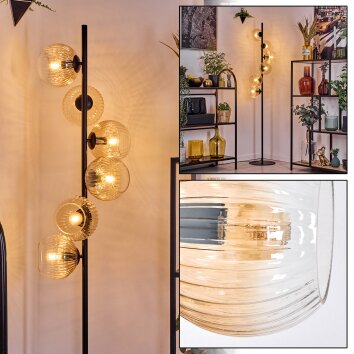 Koyoto lampa stojąca 31 cm bursztynowy, przezroczysty, 6-punktowe